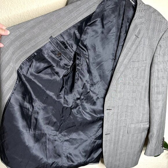 BROOKS BROTHERS Fitzgerald Made Italy Suit Jacket 42L/36 Wool Prince Of Whales - Picture 11 of 12
